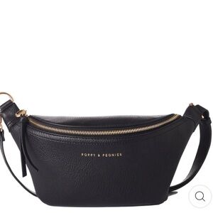 Poppy and Peonies side kick bag black